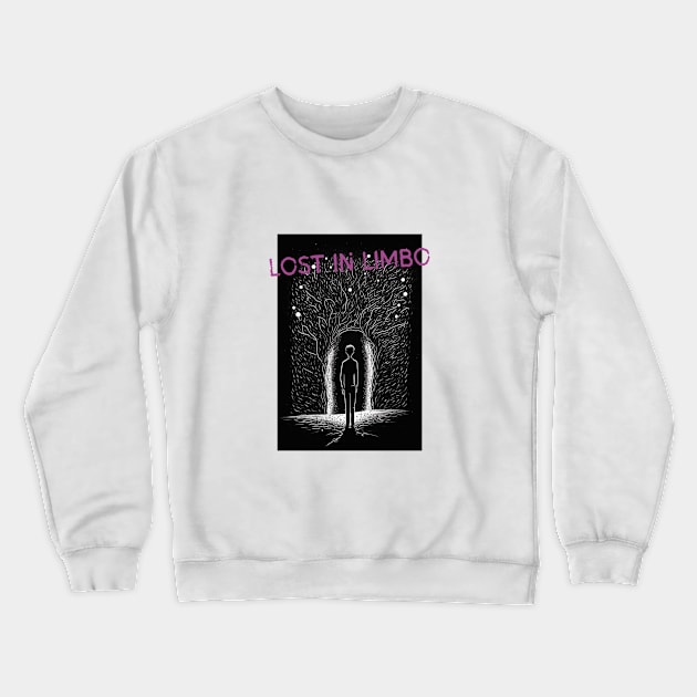 Lost in Limbo Artistic Streetwear Black and White Ink Sketch Painting Crewneck Sweatshirt by Lexicon Theory